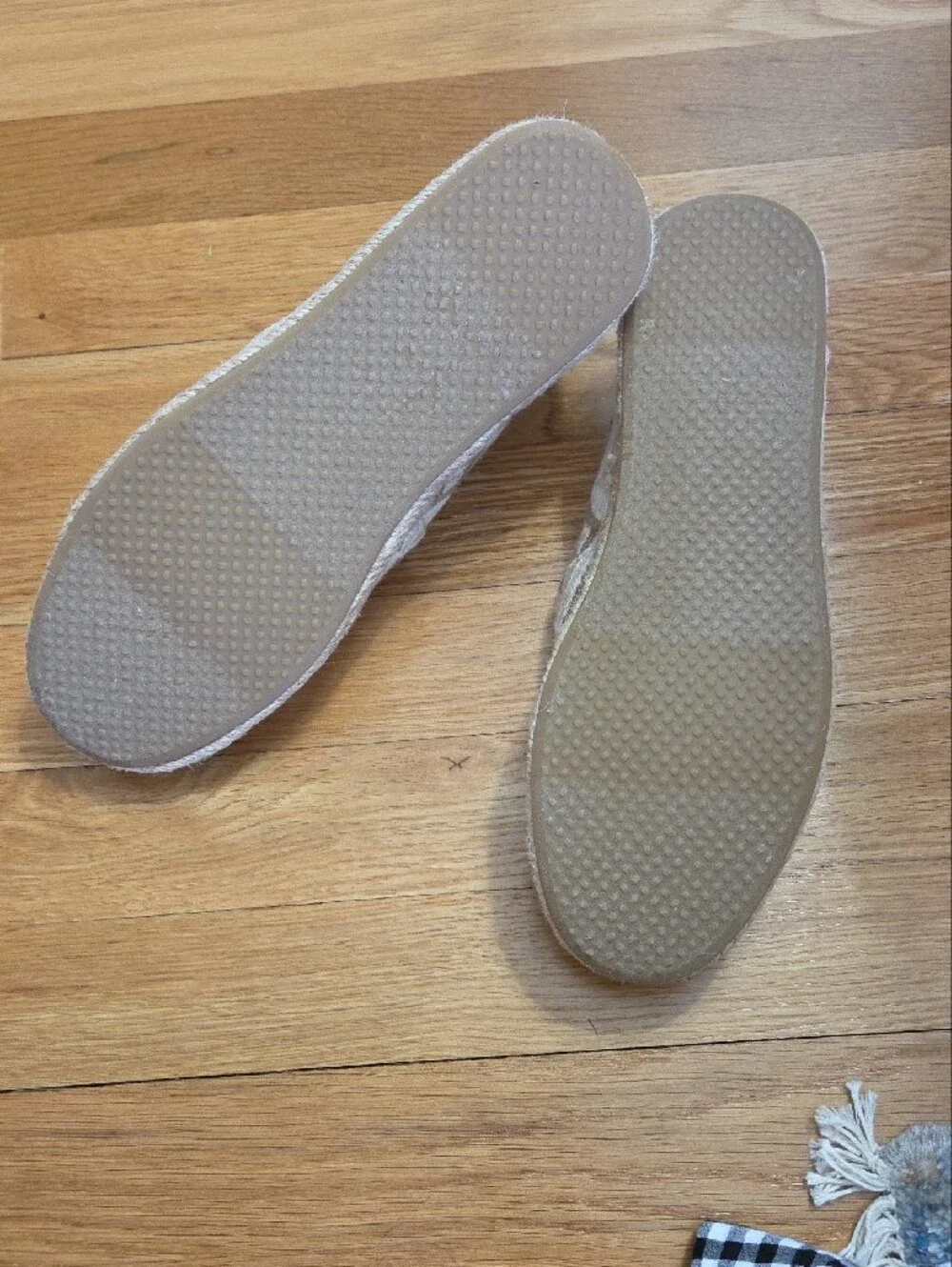 TOMS Beige and Cream Geometric Alpargata Slip-Ons